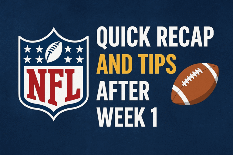 NFL Week 1 — 2025 Fantasy Quick Recap: What We Learned (and What Not To Panic About)